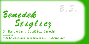 benedek stiglicz business card